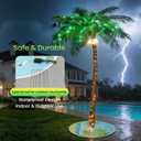 7ft Lighted Palm with Tree Skirt - 116 LED Lights with 16 Twinkling Lights & Glowing Coconuts, Tropical Decor for Indoor Outdoor Patio Garden Party