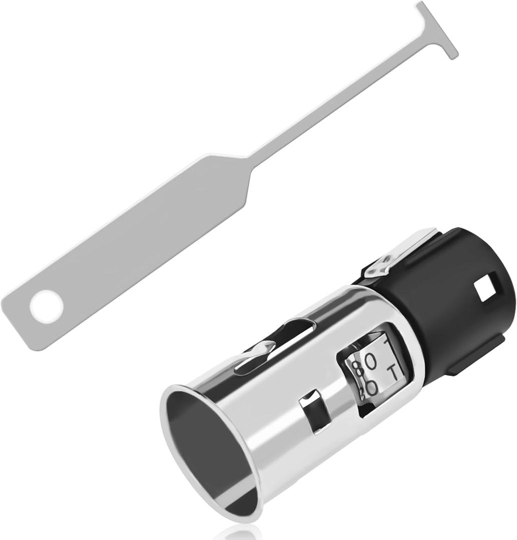 Cigarette Lighter Socket with Removal Tool, 12V Car Cigarette Lighter Power Outlet Socket Adapter Replacement with Disassembly Tool, Compatible with Chevrolet GMC Cadillac Replace OEM#56457