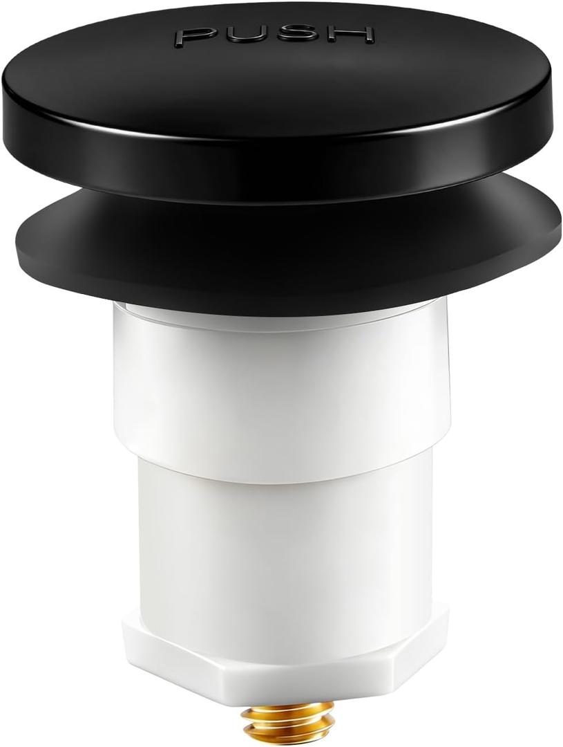 1 Pack 5/16'' Thread Studs Bathtub Drain Stopper, Bathroom Tub Drain Stopper 5/16'' Thread for Most Bathtubs Stopper (Matte Black Cover)
