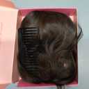 TYQ Hair Toppers for Women with Thinning Hair 14 Inch, 360 3D Synthetic Curly Wavy Wispy Clip in Bangs(Dark Brown Mixed Chestnut)