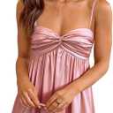 Women Satin Homecoming Dresses Short Sweetheart Neck Adjustable Spaghetti Straps A Line Prom Party Cocktail Dress (Medium, Pink)