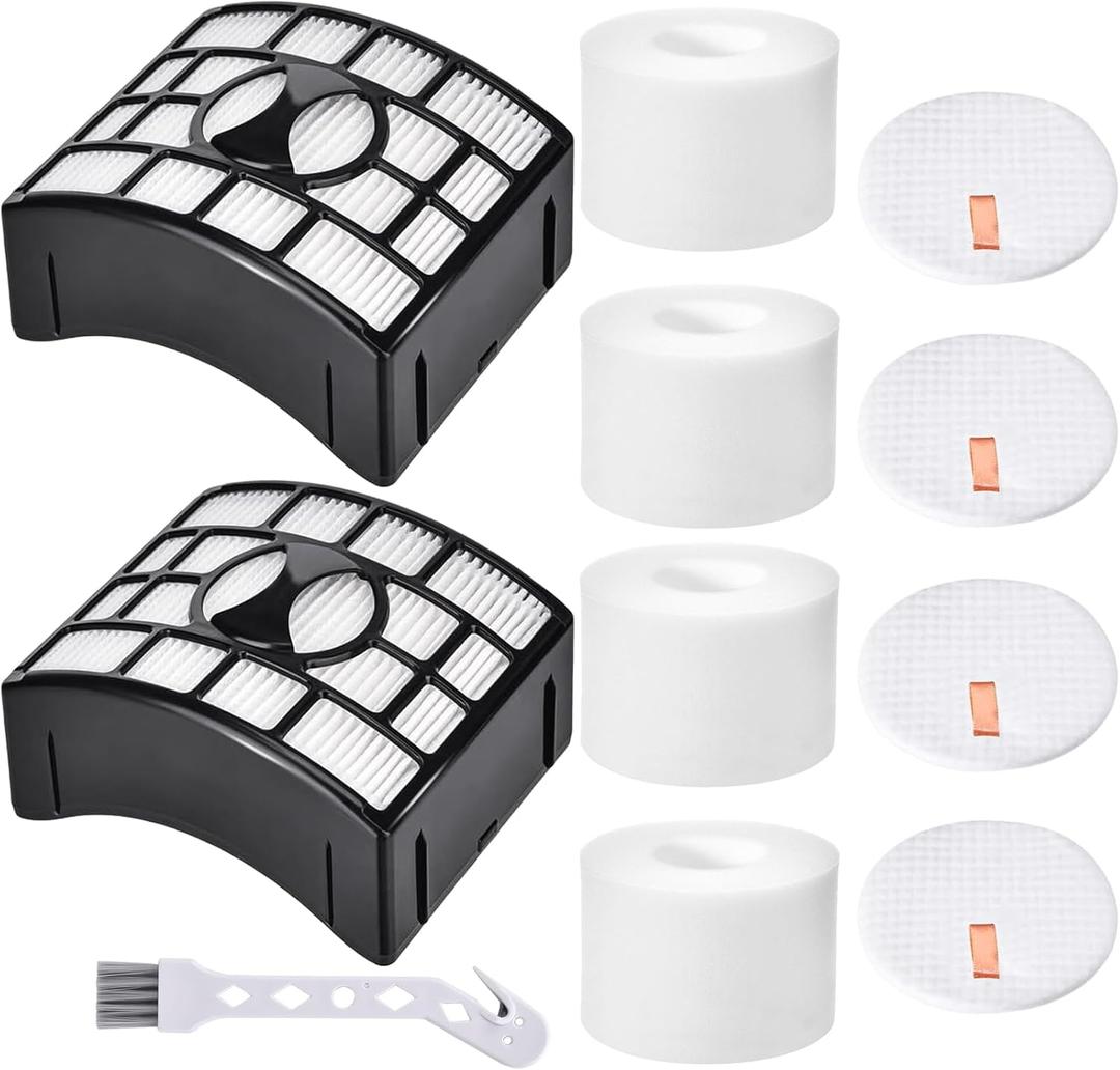 for Shark UV700 Filter Replacement DuoClean Rotator Lift Away Upright Vacuum ZD550 ZD552 NV611 NV600 NV601 NV770 NV771, 2 HEPA Filters + 4 Foam & 4 Felt Filters, Replace Parts XFF600, XHF600