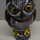 Hausse Fake Owl Decoy Bird Scarecrow Sculpture, 13.6 Inch Plastic Horned Owl Bird Deterrents, Garden Protectors, Nature Enemy Pest Repellent for Outdoor Garden Yard