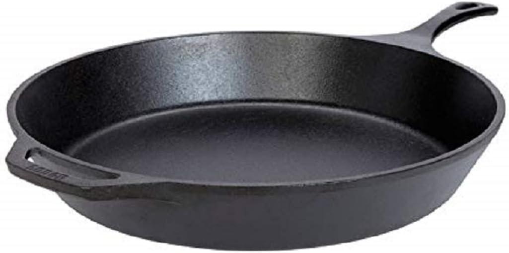 Lodge 15 Inch Cast Iron Pre-Seasoned Skillet  Signature Teardrop Handle - Use in the Oven, on the Stove, on the Grill, or Over a Campfire, Black (15 Inch)