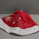 32 Inches Christmas Tree Skirt, Luxury Red Velvet Tree Skirt with Snowflake Embroidery for Xmas Holiday Decor Home Decorations