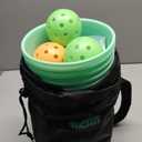 Yard Pong Outdoor Games Glow in Dark with 12 Buckets and 6 Balls, Backyard Toss Games Glow Yard Game for Adults, Family and Kids. Green