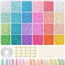 3mm Seed Beads for Jewelry Making 24 Colors Bracelet Making Kit for Girls Adults Friendship Bracelet Kits for DIY Jewelry Craft