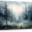 SERIMINO Large Canvas Wall Art, Forest Landscape Canvas Prints Paintings, Pine Trees Room Decorations, Foggy Forest Pictures Wall Decor Living Room, Bedroom Bathroom Aesthetic Large Artwork 20"X40"