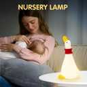 Duck Night Light Silicone Cute Dorm Bedroom Home Decor Night Light for Breastfeeding Squishy Duck Nightlight Cordless Rechargeable Dimmable Touch Fun Bedside Desk Lamp for Christmas Gifts (Twin Ducks)