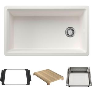 Blanco Inteos 33" Undermount Single Basin Granite Composite Kitchen Sink with Colander and Cutting Board