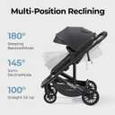 newyoo Infant Stroller with Bassinet Mode, Nestro 516M, Convertible Baby Strollers with Reversible Seat & Cup Holder, Coches para Bebes, 2-in-1 Rear-Facing Pram, Black