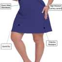 Inno 20" Womens Plus-Size Swim Skirt UPF 50+ High Waisted Skort Drawstring Bikini Bottoms with Built-in Panty (6X)