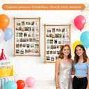 Collage Picture Frame,Photo Display Board with Clips,Hanging Pictures Frames Photos Wall Decor for Wedding Graduation Party Birthday Greeting Letter Postcards Christmas Cards Holder Organizer,39 inch