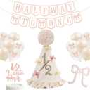Half Birthday Decorations for Baby Girl  Bow Birthday Hat, Half Way to One Banner, Bow Balloons, 1/2 Cake Topper, 6 Months Party Supplies