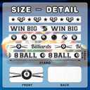 3 x YKW 5 Pack Billiards Ribbon Set, 5/8 Inch x 3 Yard Grosgrain Ribbons Each, 8 Ball Pool Cue Trophy Patterns, Tournament Gift Wrap for Players, Game Room, Man Cave Decorations