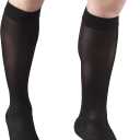 Truform Sheer Compression Stockings, 15-20 mmHg, Women's Knee High Length, Open Toe, 20 Denier, Black, Large