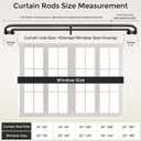 Double Curtain Rod 34-92 Inch, Black Wrap Around Blackout Dual Curtain Rods for Windows, Adjustable Heavy Duty Curved Spliced Room Darkening Double Rods, All Metal, Aluminium Bracket