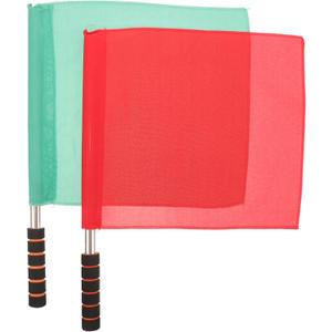 BESPORTBLE Referee Flag Hand Flag Red and Green Sponge Handle Special Patrol Linesman Linesman Performance Official for Sports Events Soccer Football Hockey Training Match