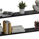 IEO Industrial Pipe Shelving Shelf,Pipe Wall Shelves Wood Shelf:Kitchen Shelves 48 Inches Wood Long Floating Shelves for Wall Farmhouse Pipe Book Shelves Black for Decor and Bar Shelving