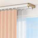 Double Curtain Track Ceiling Mount, Silent Aluminum Track Curtain Rail, Heavy-Duty Double Row Ceiling Curtain Tracks Rod Sliding Rails for Curtains, Room Divider for Living Room Bedroom, White 9-12FT