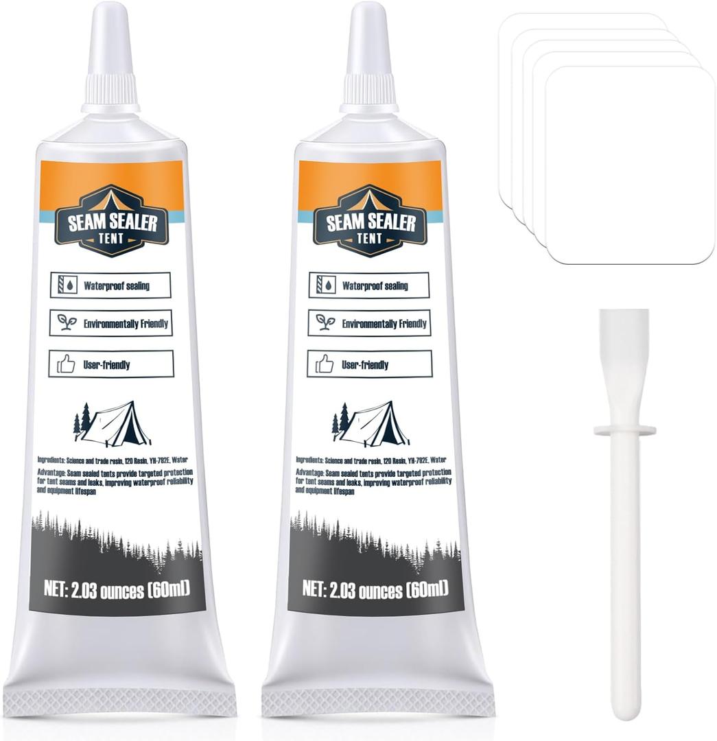 Tent Seam Sealer 120ml, No Sew Solution Waterproof Fast Cure Seam Sealer Tent, for Tents and Outdoor Fabric, Clear (1 Pack)