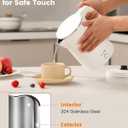 WTJMOV Electric Kettle Stainless Steel, 1.0L Small Water Boiler 1200W Fast Boiling, Double Wall Tea Kettle Pot Automatic Shut Off, Durable Coffee & Tea Maker/Warmer/Heater White