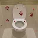 119Pcs Halloween Window Clings, Bloody Footprint Handprint Ghost Zombie Stickers Reusable Scary Decals Halloween Decoration Indoor Party Supplies Home Office Wall Decor, 9 Sheets