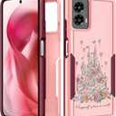 3 x for Moto G 5G 2024 Case Women - Cute Girls Phone Cover Girly Aesthetic Unique Design Flowers Castle Heavy Duty Protective Shockproof Military Grade Teens for Motorola Moto G 5G 2024 Cases