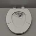 CHURCH Toilet Seat, Easy Clean Hinges Release for Deep Cleans, Durable Enameled Wood Seat, Elongated, White