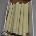 Homemory 12 Pcs Plastic Flameless Taper Candles with Remote Timer Dimmer, Ivory Led Candlesticks with Flickering Flame Light, Lifelike Taper Candles Battery Operated for Indoor Decoration 9.6 Inches