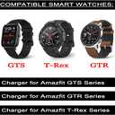 2PCS Charger Compatible with Amazfit T-Rex/GTR/GTS Smartwatch Replacement USB Cradle Cord Charging Cable Dock for Amazfit T-Rex Series Smartwatch, Black, for T-Rex Charger