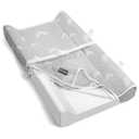 Contoured Baby Changing Pad w/Waterproof Foam Mattress, Includes 2 Soft, Removable & Washable Covers, Safety Straps, Non-Slip Bottom, Topper for Standard Size Infant Diaper Table & Dresser