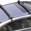 43inch Universal Car Roof Rack, Aluminum Car Roof Rack Cross Bars, Anti-Theft Lock, Adjustable Window Frame for Bike Kayak Cargo Luggage, 42.91-44.88 inch Distance Between Rain Grooves, 165LBS Load (Black)