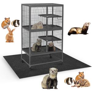 Drydiet 56" x 42" Ferret Playpen Mat, Under Pet Cage Liner, Absorbent/Waterproof Felt Pad for Ferret Cages, Bird Cage Reptile Aquariums, Dog Kennels, with Non-Slip Backing for Hard Floors