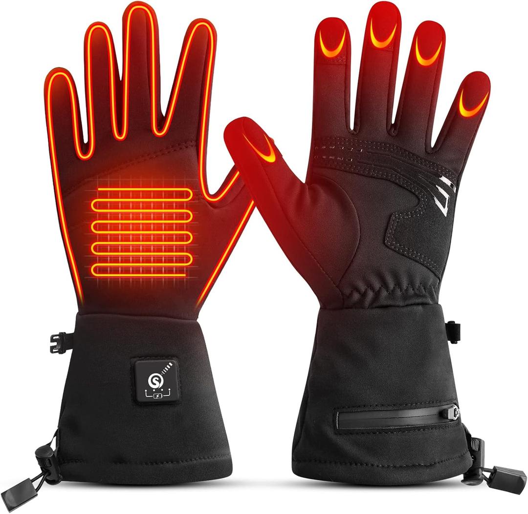 SAVIOR HEAT Heated Glove Liners for Men Women, Rechargeable Battery Electric Heated Gloves, Winter Warm Glove Liners, Thin Gloves Riding Ski Snowboarding Hiking Cycling Hand Warmers (X-Small-Small)