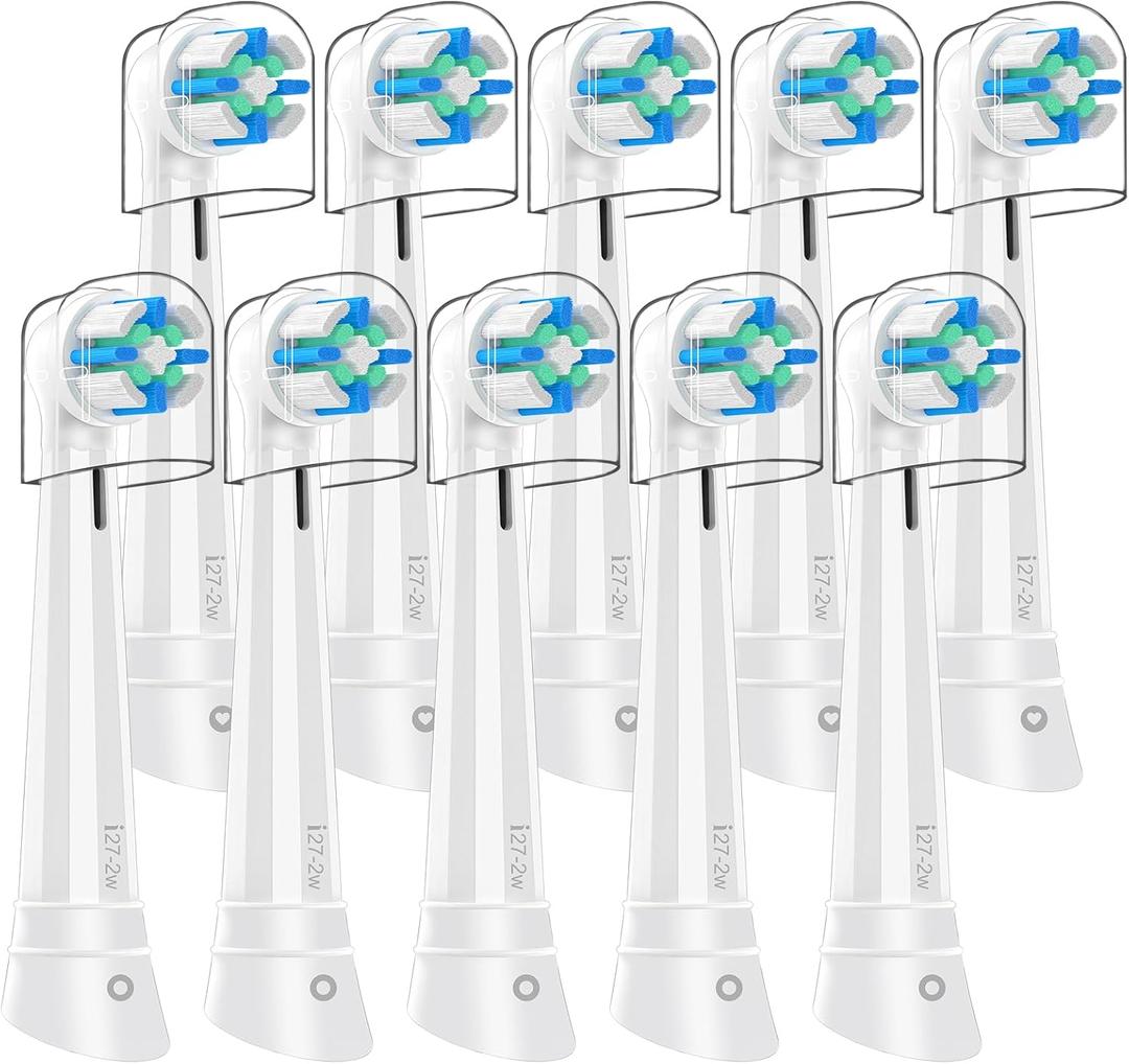 10 Pcs IO Replacement Heads Compatible with Oral b iO 2/3/4/5/6/7/8/9/10/Deep Clean Electric Toothbrush, Brush Heads Compatible with Oral b iO for Teeth Clean (White)