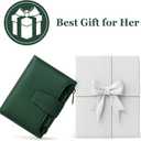 Small Wallet Women RFID Blocking Soft Leather Bifold Compact Card Holder Wallet for Women with Zipper Coin Pocket 4 ID Window