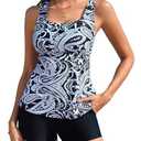 ANFILIA Bathing Suit for Women Tankini Swimwear Two Piece Full Coverage Swim Tank Tops with Boyshorts Size XXL