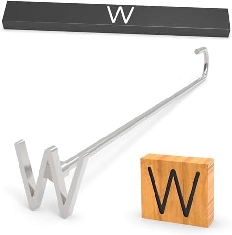 PKPKAUT Steak Branding Irons Personalized for Steak, Buns, Wood & Leather | Personalized Stainless Steel BBQ Brander | Branding Stick with Gift Box | 12" Hand-Forged Handle (3" Letter, W), 3pack