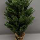 3ft Pre-Lit Mini Fir Christmas Tree,Artificial Pine Xmas Tree,106 PE Branches Tips & 84 PVC Branches Tips & UL Certification LED Lights & Burlap Wrapped Base for Tabletop Desk,Battery Operated