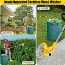 Electric Weed Wacker Cordless Eater Battery Powered 21V Lightweight 3-in-1 Grass Trimmer/Lawn Edger/Brush Cutter with 2 Battery Operated Leaf Blower Weed Storage Bag, Weed Trimmer for Garden&Yard