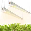 FREELICHT 2 Pack 4FT LED Grow Light, 40W (250W Equivalent), Full Spectrum Sunlight Growing Lamp Fixture, Linkable Hanging Plant Light for Hydroponic Indoor Plants Seeding, Plug-in with On/Off Switch (2 Pack-Red White Spectrum)