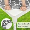 3 Pcs Set Fitted Picnic Table Cover with Bench Covers Vinyl Camping Table Cloth Flannel Backing Picnic Table Cloth for 6ft Tables Camping Outdoor (Gray Morocco, 30 x 72 Inches)