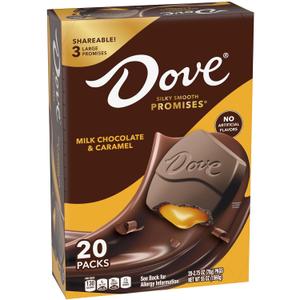 DOVE Large PROMISES Milk Chocolate Caramel Candy, 2.75oz (Pack of 20)