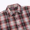 Alex Vando Mens Button Down Shirts Flannel Shirt Long Sleeve (Large, Rhinestone Wine/Black)