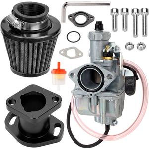 FVRITO VM22 26mm Carb for Predator 212 Carburetor 212cc 196cc Coleman CT200U CT200U-EX BT200X KT196 Mini Bike Go Kart Baja Warrior MB200 6.5hp GX160 GX200 OHV Clone Engine Performance Parts Black