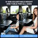 Large Car Tray Table for Back Seat, Foldable Car Desk for Laptop with Adjustable Height, Hidden Cup Holder & Phone Holder, Heavy Duty Travel Food Tray for Eating Working Road Trips (Blue)
