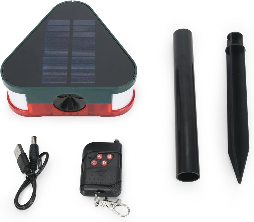 Solar Outdoor Motion Sensor Alarm W/ Upgraded 360 Motion Detectors & 129db Loud Siren for Houses Orchards Farms Warehouses 13 Sounds 4 Modes Waterproof Motion Sensor Strobe Light