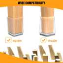 16 Pcs Square Chair Leg Protectors, Chair Caps for Wood & Hardwood Floors (1.25 Inch Clear)