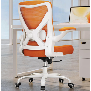 Ergonomic Office Chair - X-Shaped Computer Desk Chair Comfy, Gaming Chair, Office Chair with Lumbar Support, Mesh Office Chairs, Desk Chair for Long Hours(White-Orange)
